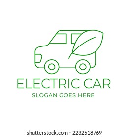 Electric car with plug icon symbol, EV car, Green hybrid vehicles charging point logotype, Eco friendly vehicle concept, Vector illustration