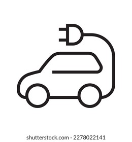 Electric car with plug icon symbol, EV car hybrid vehicles charging point logotype, Eco friendly vehicle concept, Vector illustration svg