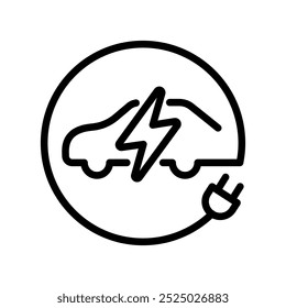 Electric car with plug icon symbol, EV car, Green hybrid vehicles charging point logotype, Eco friendly vehicle concept. Vector illustration