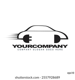 Electric car with plug icon symbol,vector design simple