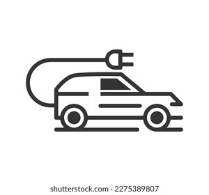 electric car plug line icon isolated