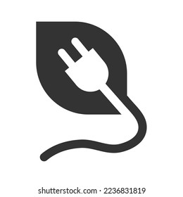 Vehículo eléctrico con plantilla de logotipo de enchufe Icono Ilustración Identidad de marca