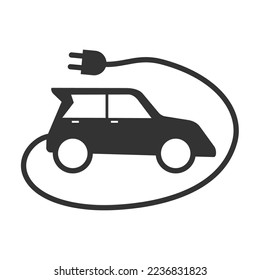 Electric car with plug Logo template Icon Illustration Brand Identity
