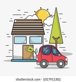 electric car with power cable technology