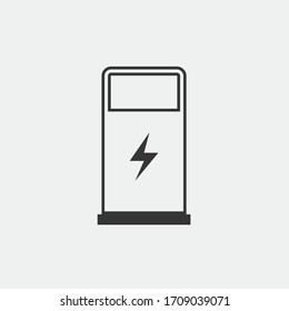 cargador de iconos vectoriales de la estación de camión eléctrica
