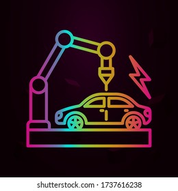 Electric car production nolan icon. Simple thin line, outline vector of Future business icons for ui and ux, website or mobile application