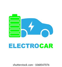 Electric car in refill icon, vector. Electric refueling. Eco transportation. EPS 10