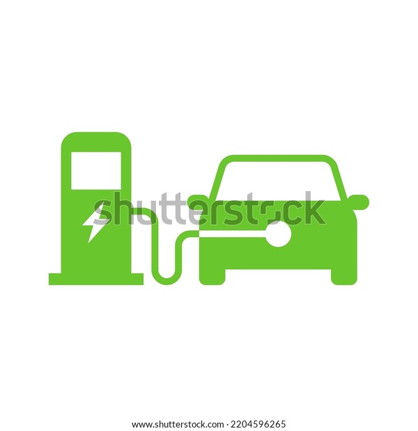 Electric Car Refueling Icon Symbol Ev Stock Vector (Royalty Free ...