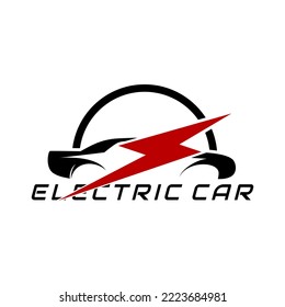 electric car rental logo design vector