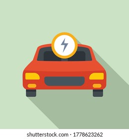 Electric car repair icon. Flat illustration of electric car repair vector icon for web design