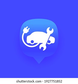 electric car service icon, vector