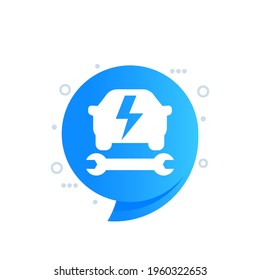 icono de servicio de coche eléctrico, diseño vectorial