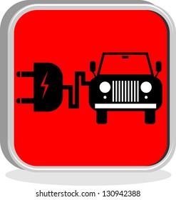 Electric Car Sign, icon vector