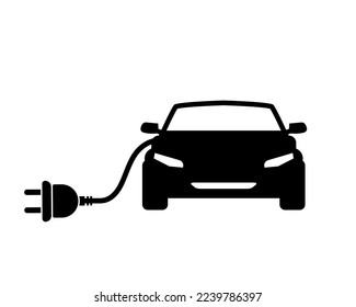 Electric car sign. Electric vehicle charging vector icon.