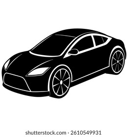 Electric Car Silhouette Line Art Perfect for Web, Mobile and Print Design