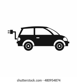 Electric car in simple style isolated on white background vector illustration