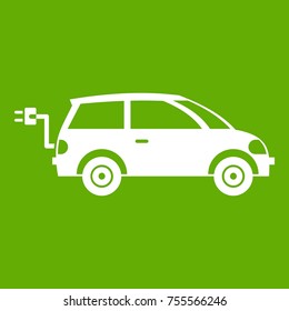 Electric car in simple style isolated on white background vector illustration