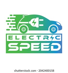 Vorlage für Vectordesign-Vektorgrafik-Logo für elektrische Fahrzeuggeschwindigkeit.