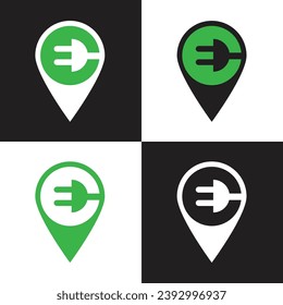 Electric car station icon symbol 