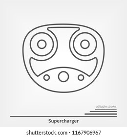 Electric car supercharging plug line icon. Ev charger USA