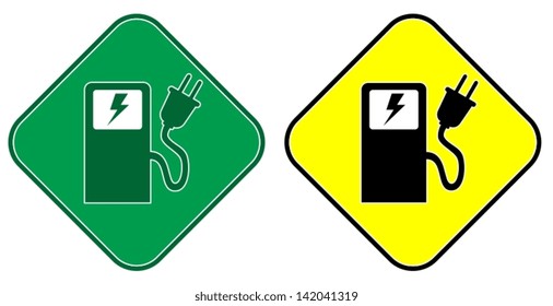 Electric car symbol