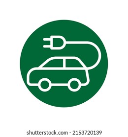 Electric car symbol icon, vector illustration. Conservation saving support and solution. Energy sign and symbol. Isolated on white background. vector illustration flat design. Environment.