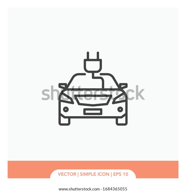 Electric car symbol\
Icon Vector\
Illustration