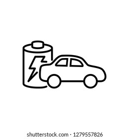 Electric car symbol. Electric car plug sign. Electric car charging spot icon