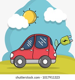 electric car technology with power cable