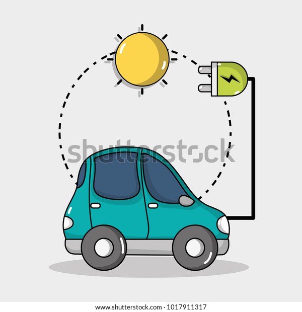 electric car\
technology with solar energy\
connection