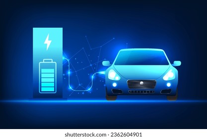 Electric Car technology that charges the vehicle's battery from an electric vehicle charging station. This refers to electric vehicle technology that is powered by clean energy. Reduce global warming