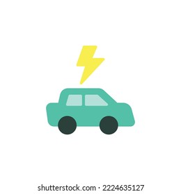 Electric car theme icon suitable for app, web or additional decoration in your project