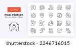 Electric car. Thin line icon set. Outline symbol collection. Editable vector stroke. 256x256 Pixel Perfect scalable to 128px, 64px...