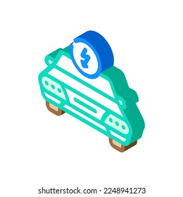 electric car transport vehicle isometric icon vector. electric car transport vehicle sign. isolated symbol illustration