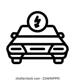 electric car transport vehicle line icon vector. electric car transport vehicle sign. isolated contour symbol black illustration