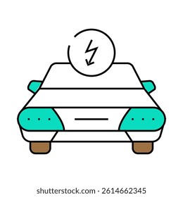 electric car transport vehicle line icon vector. electric car transport vehicle sign. isolated symbol illustration