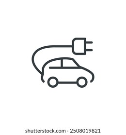 Electric car transportation ecology icon, vector illustration