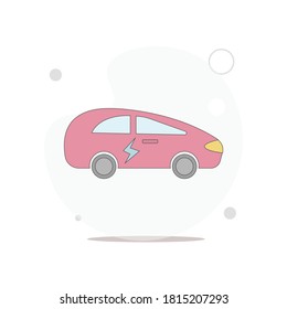 electric car vector flat illustration on white background