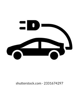 Electric Car Vector Glyph Icon For Personal And Commercial Use.
