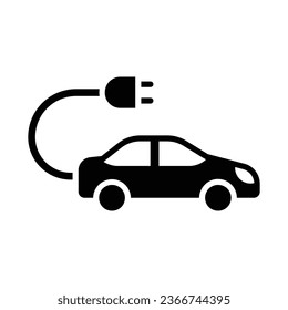 Electric Car Vector Glyph Icon For Personal And Commercial Use.
