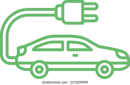 Icono del vector del coche eléctrico. Se puede usar para imprimir, móviles y aplicaciones web.