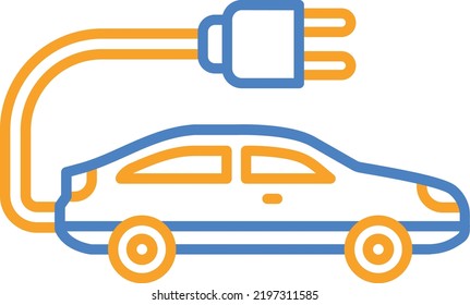 Icono del vector del coche eléctrico. Se puede usar para imprimir, móviles y aplicaciones web.