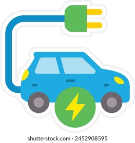 Electric Car vector icon. Can be used for printing, mobile and web applications.