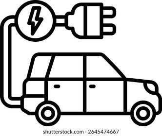 Electric car vector icon. Can be used for printing, mobile and web applications.