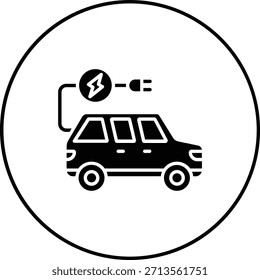 Icono de Vector de coche eléctrico. Se puede utilizar para aplicaciones de impresión, móviles y de Web.