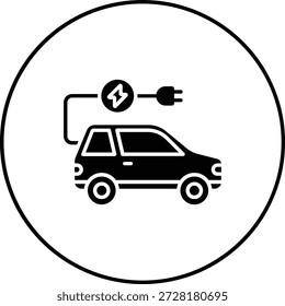 Icono de Vector de coche eléctrico. Se puede utilizar para aplicaciones de impresión, móviles y de Web.