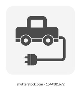 Electric car vector icon design for alternative energy concept design.