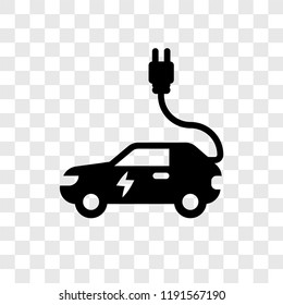 Electric Car vector icon isolated on transparent background, Electric Car transparency logo concept