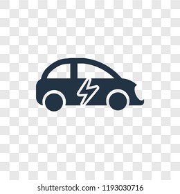 Electric car vector icon isolated on transparent background, Electric car transparency logo concept