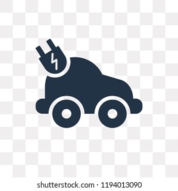 Electric car vector icon isolated on transparent background, Electric car transparency concept can be used web and mobile